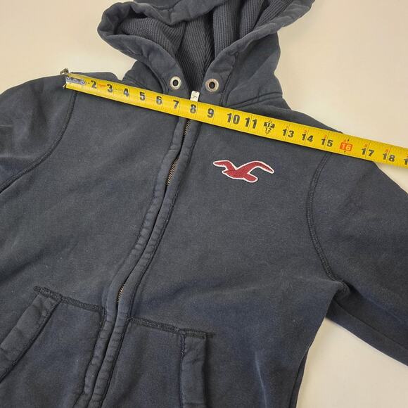 Hollister Hoodie Mens Small Navy Blue Full Zip California Surf Pullover Jacket - Picture 7 of 12
